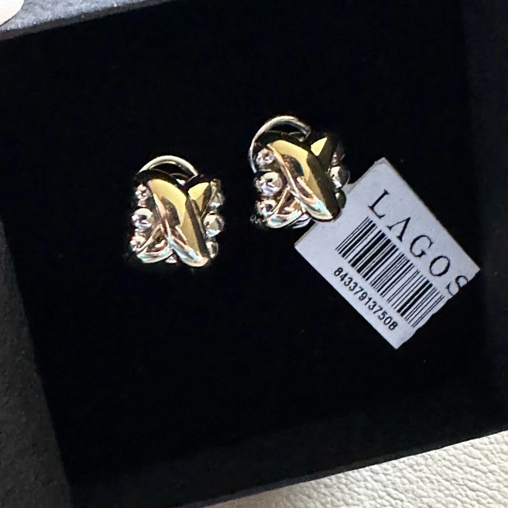 LAGOS Embrace Two-Tone X Omega Clip 11MM Earrings